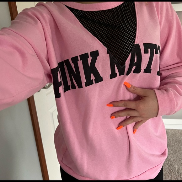 PINK Victoria's Secret Tops - Over sized pink crew neck
